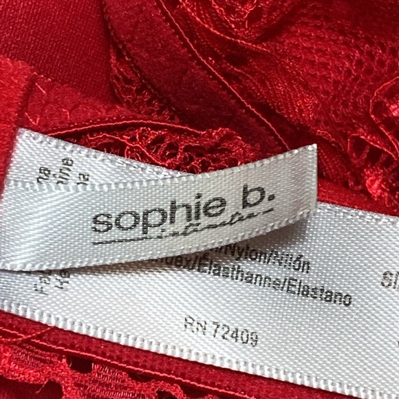 Red Lace Padded Bra 36B - Picture 7 of 8